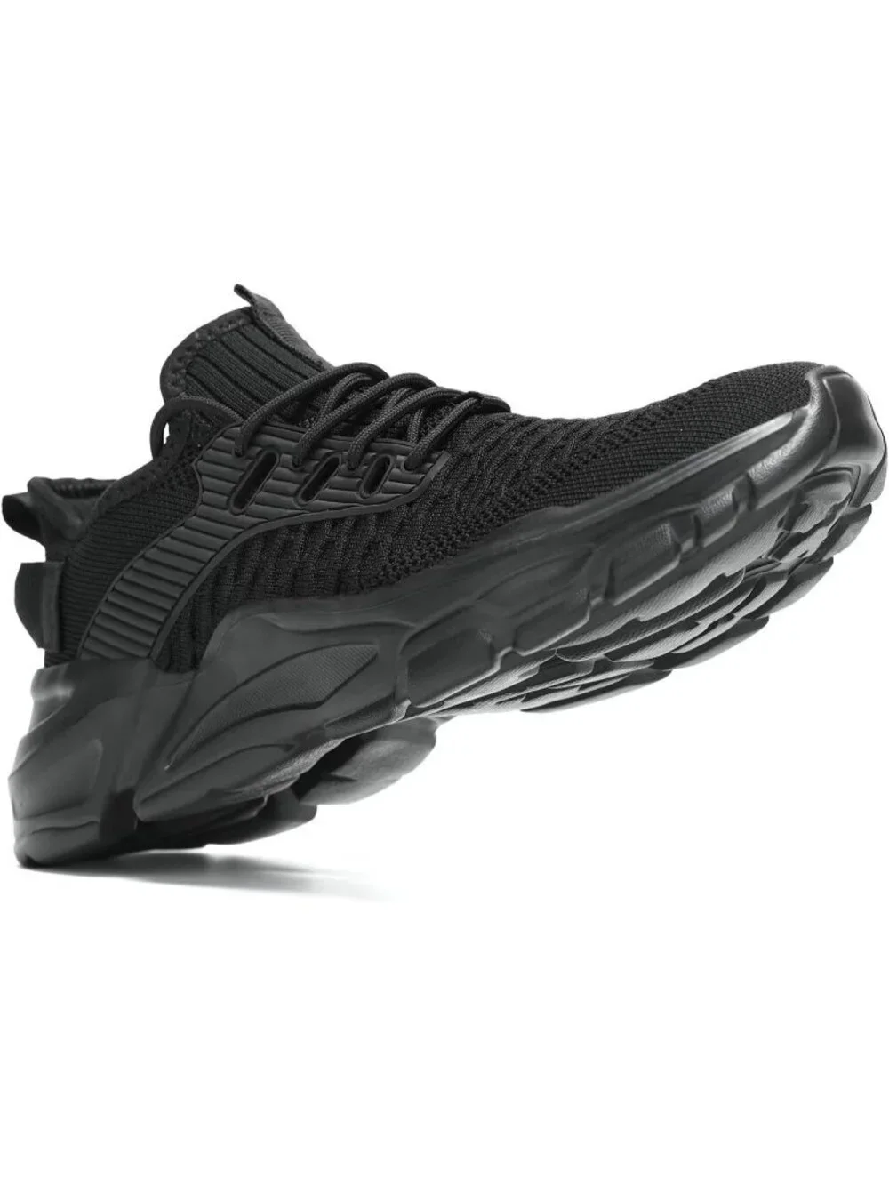Men's Black Rubber Non Slip Breathable Lightweight Fashion Athletic Sneakers